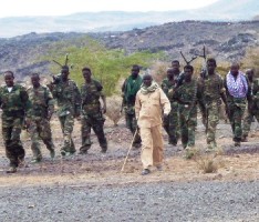 Fighters of the Red Sea Afar Democratic Organization at the frontline January 26, 2016 (ST Photo)